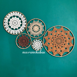 دیوارکوب قلاب بافی ماندالا قطر ۵۰/۳۰/۲۵/۲۰/۱۵ سانت مکرومه کابان