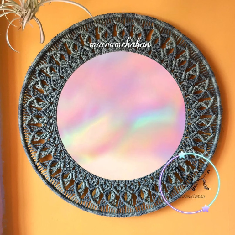 آینه مکرومه مدل قلبی