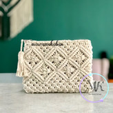 کیف دستی مکرومه مدل لوزی