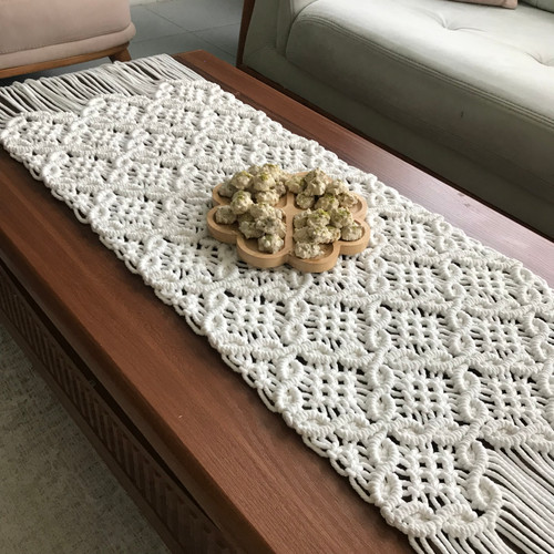 رانر مکرومه بافی طرح گلبرگ