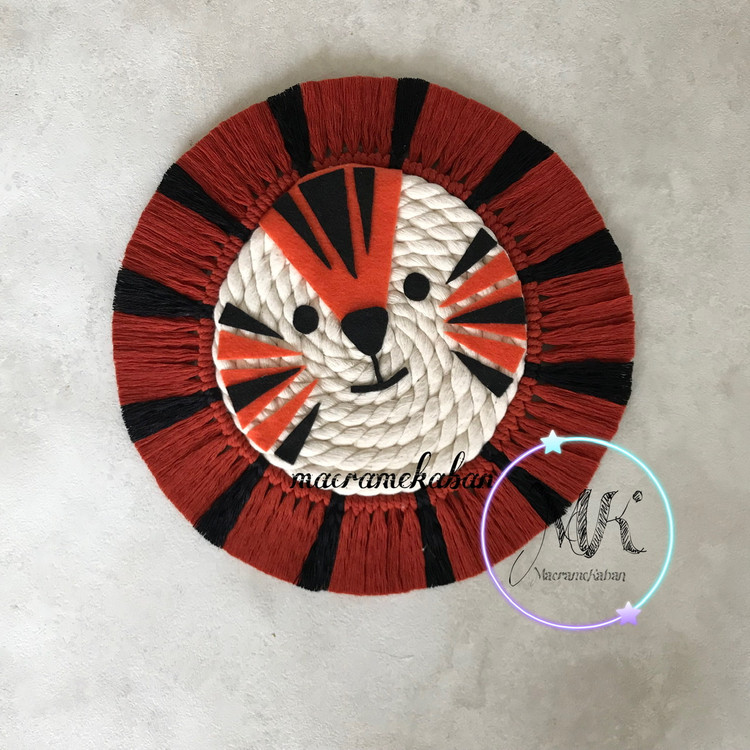 صورتک مکرومه مدل ببر قطر 30 سانت