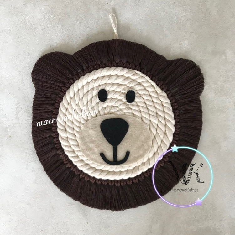 صورتک مکرومه مدل خرس قطر 30 سانت