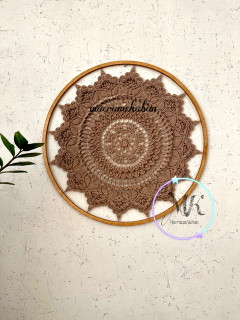 دیوارکوب قلاب بافی ماندالا مدل جهان پریان قطر ۵۵ سانتی متر مکرومه کابان