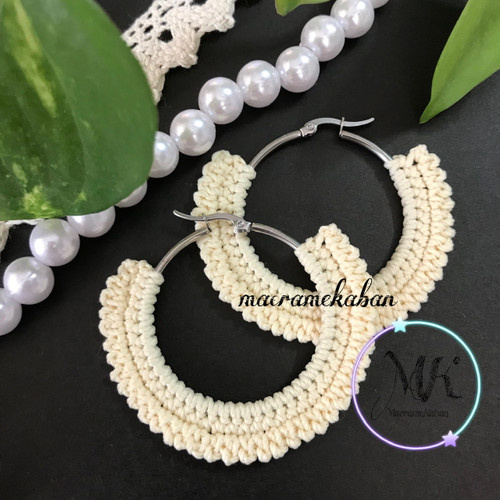 گوشواره قلاب بافی مکرومه کابان