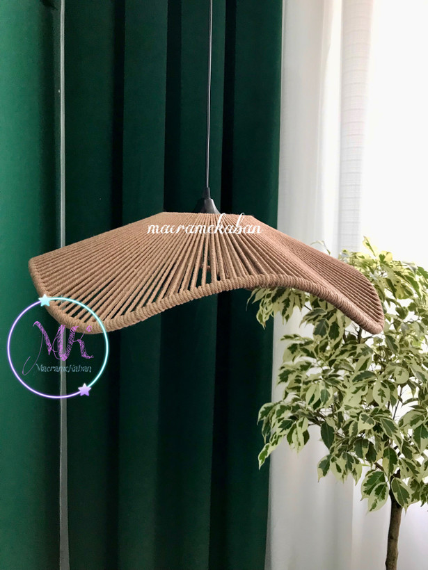 لوستر مکرومه مدل موج مکرومه کابان