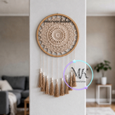دیوارکوب قلاب بافی ماندالا مدل پیرت قطر ۳۷ سانت مکرومه کابان