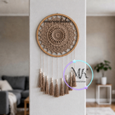 دیوارکوب قلاب بافی ماندالا مدل پیرت قطر ۳۷ سانت مکرومه کابان