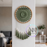 دیوارکوب قلاب بافی ماندالا مدل پیرت قطر ۳۷ سانت مکرومه کابان